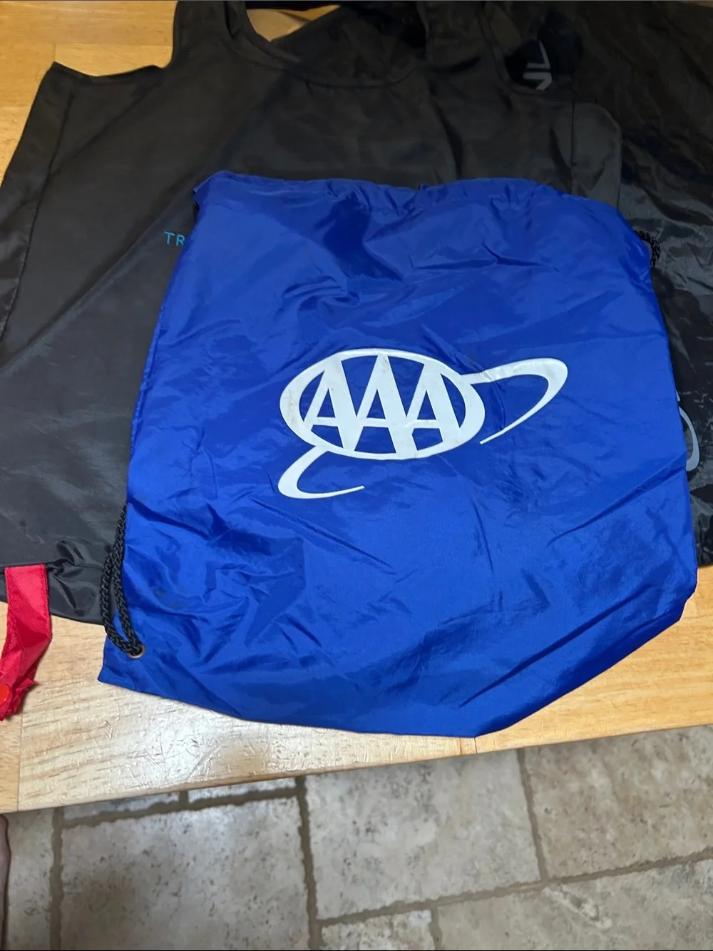 Ozark Trail Black, Blue and Red Drawstring Backpacks - 3 Pack